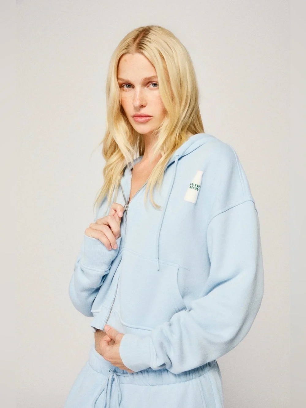 Dairy Boy Milk Bottle Zip Hoodie and Sweatpants Set